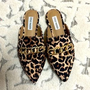 Leopard Print Steve Madden Mules, Size 7.5